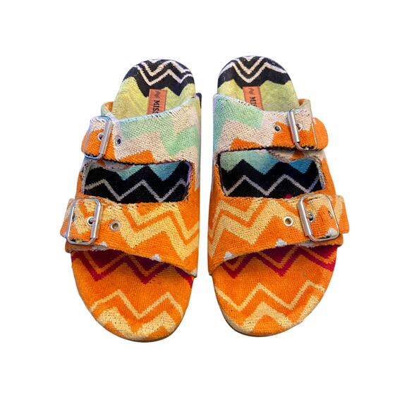 Missoni Sandals Double Zigzag Slide Buckle Strap Italy Vacation Summer Boho US12 main image 8